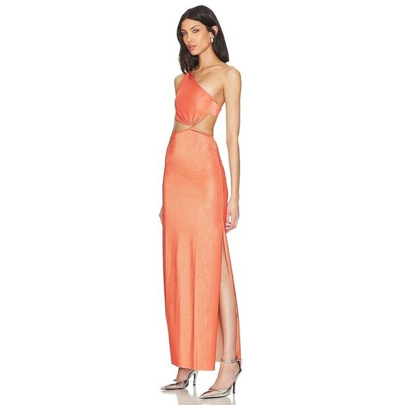 Baobab Luana Cut Out Maxi Dress Durazno Orange Womens Size Large - Picture 4 of 12